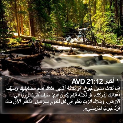 ١ أخبار 21:12 AVD Bible Verse Image