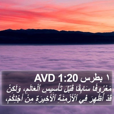 ١ بطرس 1:20 AVD Bible Verse Image