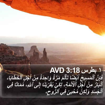 ١ بطرس 3:18 AVD Bible Verse Image