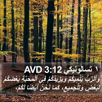 ١ تسالونيكي 3:12 AVD Bible Verse Image