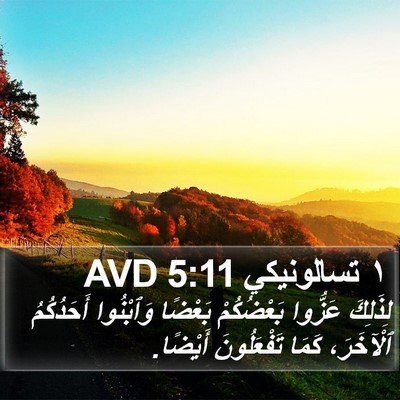 ١ تسالونيكي 5:11 AVD Bible Verse Image