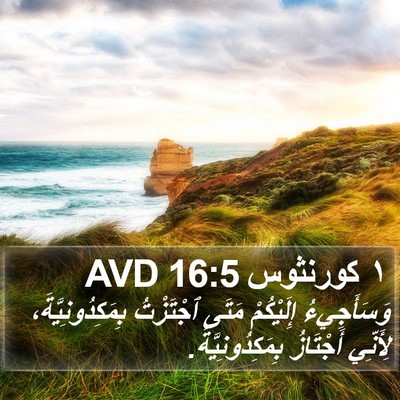 ١ كورنثوس 16:5 AVD Bible Verse Image