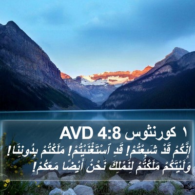 ١ كورنثوس 4:8 AVD Bible Verse Image