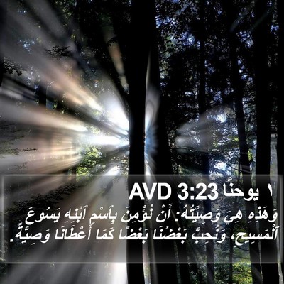 ١ يوحنَّا 3:23 AVD Bible Verse Image