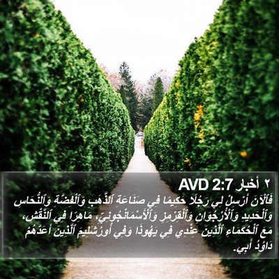 ٢ أخبار 2:7 AVD Bible Verse Image