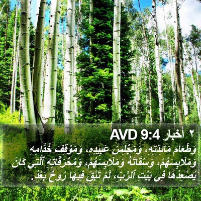 ٢ أخبار 9:4 AVD Bible Verse Image