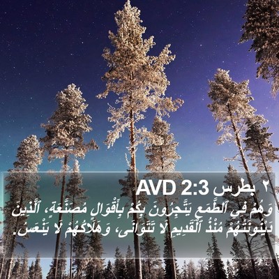 ٢ بطرس 2:3 AVD Bible Verse Image