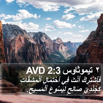 ٢ تيموثاوس 2:3 AVD Bible Verse Image