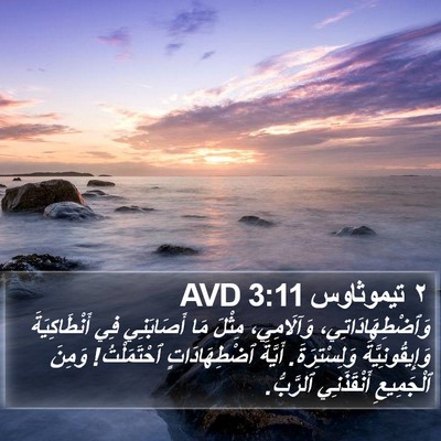 ٢ تيموثاوس 3:11 AVD Bible Verse Image