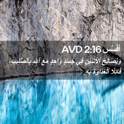Picture 02 - أفَسُس 2:16 AVD - وَيُصَالِحَ ٱلِٱثْنَيْنِ - Bible Verse Picture