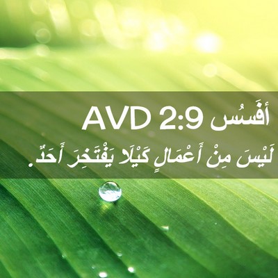 Picture 02 - أفَسُس 2:9 AVD - لَيْسَ مِنْ أَعْمَالٍ - Bible Verse Picture