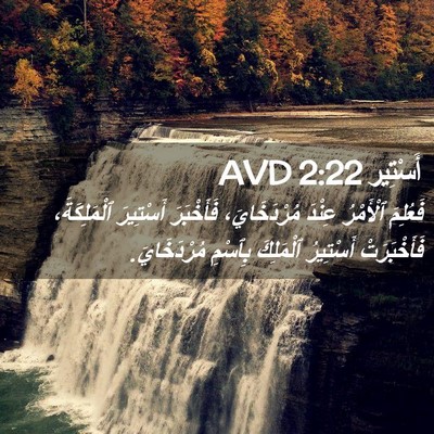 Picture 02 - أَسْتِير 2:22 AVD - فَعُلِمَ ٱلْأَمْرُ عِنْدَ - Bible Verse Picture