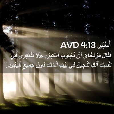 Picture 02 - أَسْتِير 4:13 AVD - فَقَالَ مُرْدَخَايُ أَنْ - Bible Verse Picture
