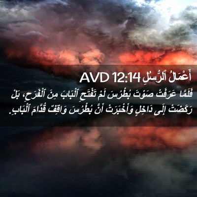 Picture 02 - أَعْمَالُ ٱلرُّسُلِ 12:14 AVD - فَلَمَّا عَرَفَتْ صَوْتَ - Bible Verse Picture