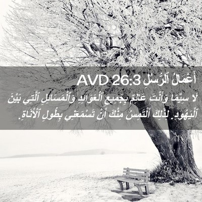Picture 02 - أَعْمَالُ ٱلرُّسُلِ 26:3 AVD - لَا سِيَّمَا وَأَنْتَ - Bible Verse Picture