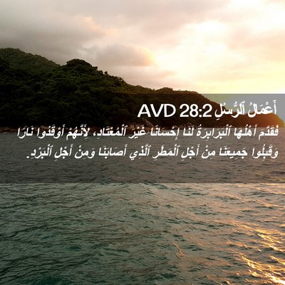 Picture 02 - أَعْمَالُ ٱلرُّسُلِ 28:2 AVD - فَقَدَّمَ أَهْلُهَا - Bible Verse Picture