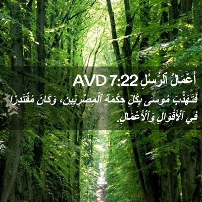 Picture 02 - أَعْمَالُ ٱلرُّسُلِ 7:22 AVD - فَتَهَذَّبَ مُوسَى - Bible Verse Picture