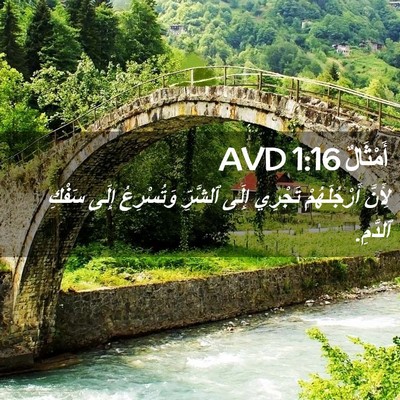 Picture 02 - أَمْثَالٌ 1:16 AVD - لِأَنَّ أَرْجُلَهُمْ - Bible Verse Picture