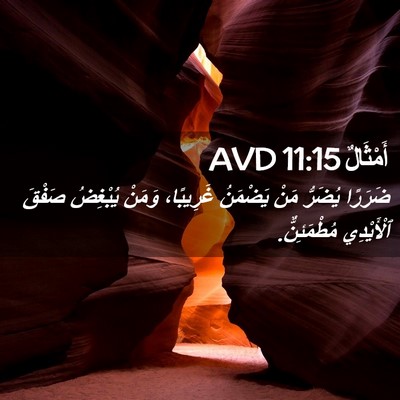 Picture 02 - أَمْثَالٌ 11:15 AVD - ضَرَرًا يُضَرُّ مَنْ - Bible Verse Picture
