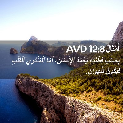 Picture 02 - أَمْثَالٌ 12:8 AVD - بِحَسَبِ فِطْنَتِهِ - Bible Verse Picture