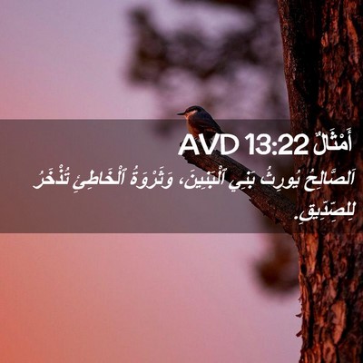 Picture 02 - أَمْثَالٌ 13:22 AVD - اَلصَّالِحُ يُورِثُ بَنِي - Bible Verse Picture