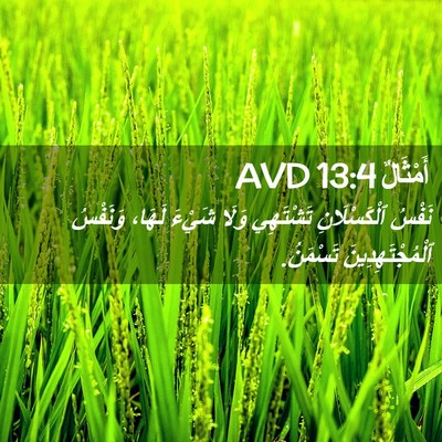 Picture 02 - أَمْثَالٌ 13:4 AVD - نَفْسُ ٱلْكَسْلَانِ - Bible Verse Picture