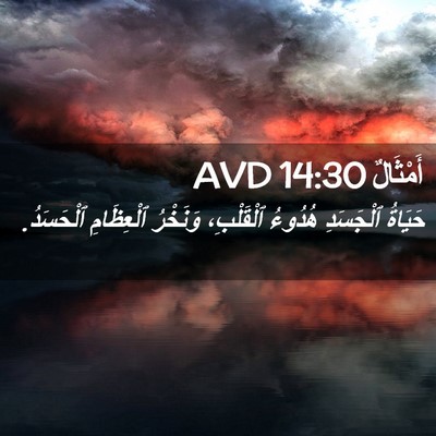 Picture 02 - أَمْثَالٌ 14:30 AVD - حَيَاةُ ٱلْجَسَدِ هُدُوءُ - Bible Verse Picture