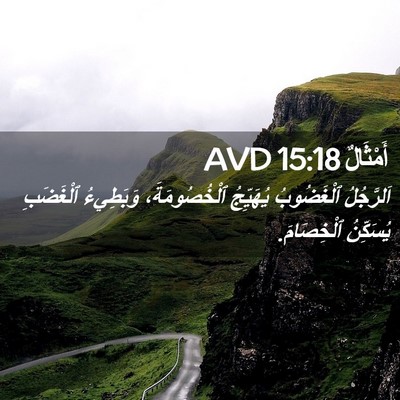Picture 02 - أَمْثَالٌ 15:18 AVD - اَلرَّجُلُ ٱلْغَضُوبُ - Bible Verse Picture