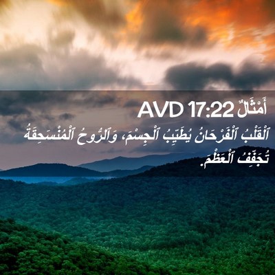 Picture 02 - أَمْثَالٌ 17:22 AVD - ٱلْقَلْبُ ٱلْفَرْحَانُ - Bible Verse Picture