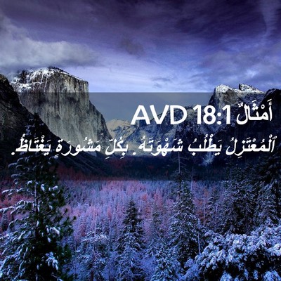 Picture 02 - أَمْثَالٌ 18:1 AVD - ٱلْمُعْتَزِلُ يَطْلُبُ - Bible Verse Picture