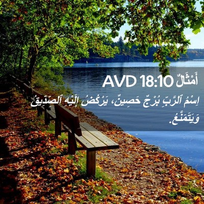 Picture 02 - أَمْثَالٌ 18:10 AVD - اِسْمُ ٱلرَّبِّ بُرْجٌ - Bible Verse Picture