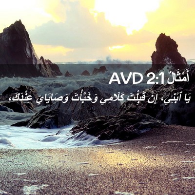 Picture 02 - أَمْثَالٌ 2:1 AVD - يَا ٱبْنِي، إِنْ قَبِلْتَ - Bible Verse Picture