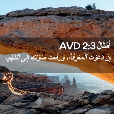 Picture 02 - أَمْثَالٌ 2:3 AVD - إِنْ دَعَوْتَ - Bible Verse Picture