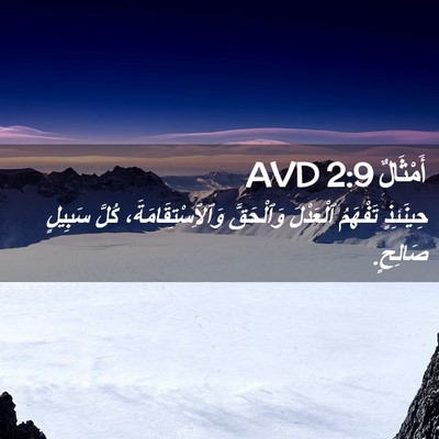 Picture 02 - أَمْثَالٌ 2:9 AVD - حِينَئِذٍ تَفْهَمُ - Bible Verse Picture