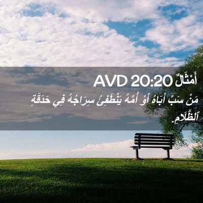 Picture 02 - أَمْثَالٌ 20:20 AVD - مَنْ سَبَّ أَبَاهُ أَوْ - Bible Verse Picture