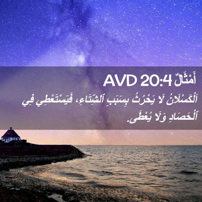 Picture 02 - أَمْثَالٌ 20:4 AVD - اَلْكَسْلَانُ لَا - Bible Verse Picture