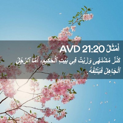 Picture 02 - أَمْثَالٌ 21:20 AVD - كَنْزٌ مُشْتَهًى وَزَيْتٌ - Bible Verse Picture