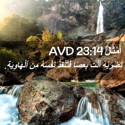 Picture 02 - أَمْثَالٌ 23:14 AVD - تَضْرِبُهُ أَنْتَ بِعَصًا - Bible Verse Picture