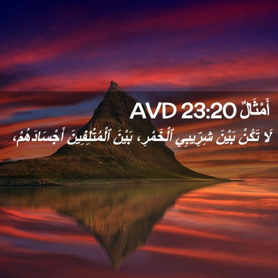 Picture 02 - أَمْثَالٌ 23:20 AVD - لَا تَكُنْ بَيْنَ - Bible Verse Picture