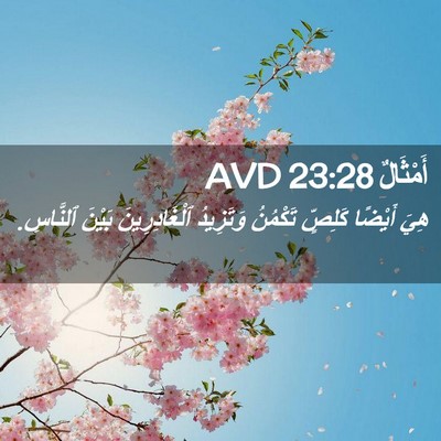 Picture 02 - أَمْثَالٌ 23:28 AVD - هِيَ أَيْضًا كَلِصٍّ - Bible Verse Picture