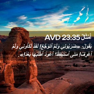 Picture 02 - أَمْثَالٌ 23:35 AVD - يَقُولُ: «ضَرَبُونِي - Bible Verse Picture