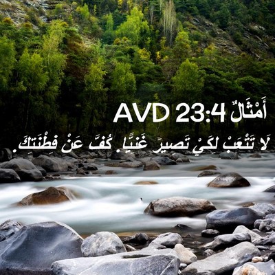 Picture 02 - أَمْثَالٌ 23:4 AVD - لَا تَتْعَبْ لِكَيْ - Bible Verse Picture