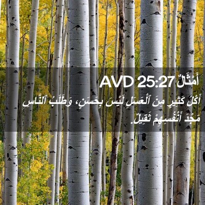Picture 02 - أَمْثَالٌ 25:27 AVD - أَكْلُ كَثِيرٍ مِنَ - Bible Verse Picture