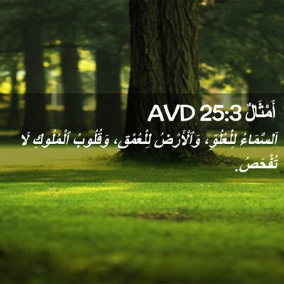 Picture 02 - أَمْثَالٌ 25:3 AVD - اَلسَّمَاءُ لِلْعُلُوِّ، - Bible Verse Picture