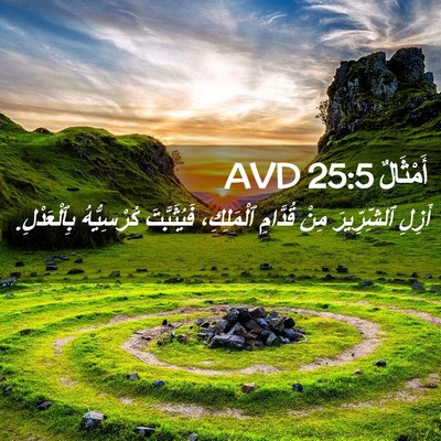 Picture 02 - أَمْثَالٌ 25:5 AVD - أَزِلِ ٱلشِّرِّيرَ مِنْ - Bible Verse Picture