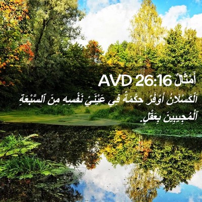 Picture 02 - أَمْثَالٌ 26:16 AVD - اَلْكَسْلَانُ أَوْفَرُ - Bible Verse Picture