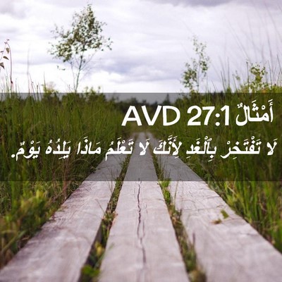 Picture 02 - أَمْثَالٌ 27:1 AVD - لَا تَفْتَخِرْ بِٱلْغَدِ - Bible Verse Picture