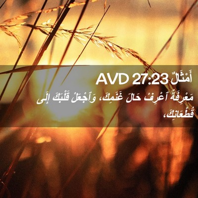 Picture 02 - أَمْثَالٌ 27:23 AVD - مَعْرِفَةً ٱعْرِفْ حَالَ - Bible Verse Picture
