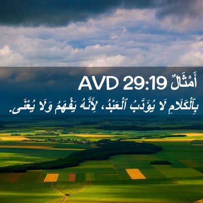 Picture 02 - أَمْثَالٌ 29:19 AVD - بِٱلْكَلَامِ لَا - Bible Verse Picture