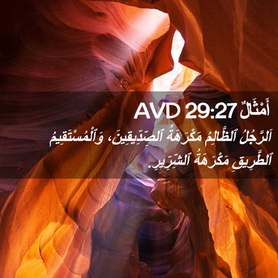 Picture 02 - أَمْثَالٌ 29:27 AVD - اَلرَّجُلُ ٱلظَّالِمُ - Bible Verse Picture